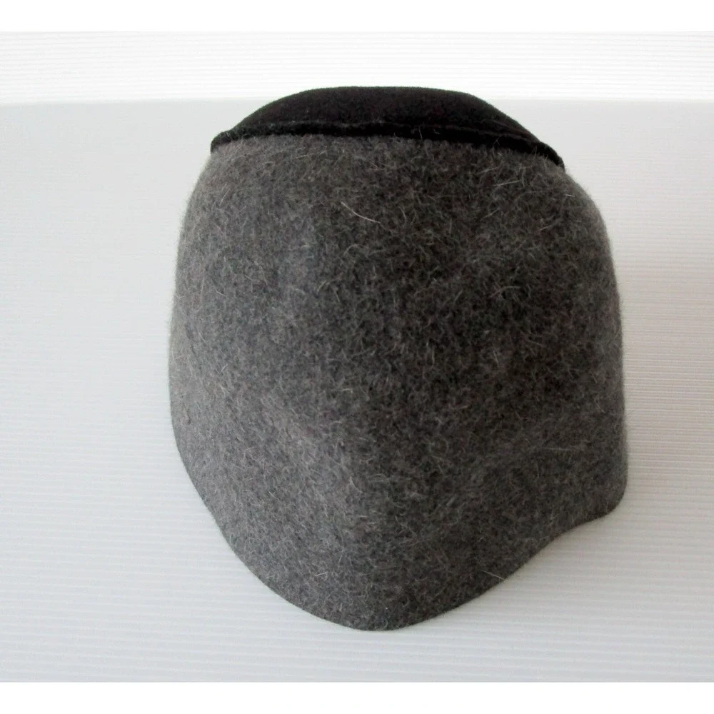 Vintage Rare Elvis Pompilio Designer Hat From Brussels Gray Black Wool Felt?